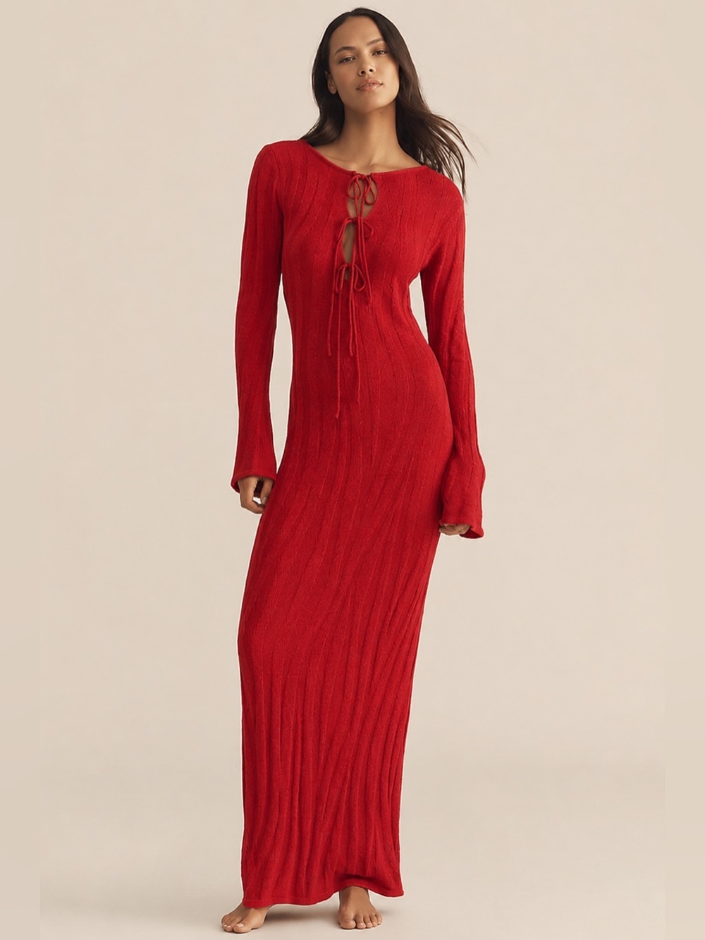 NWT Anthropologie Sunday in Brooklyn Cutout Long-Sleeve Midi Sweater Dress 🕕1️⃣